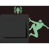 Schakelaar groen active Slaapkamer Zelfklevende Sticker Lichtgevende Stickers Cartoon Muurstickers Creatieve Socket Knop (Spiderman)