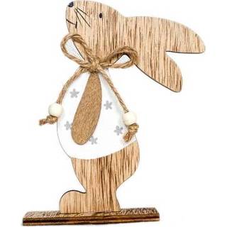 👉 Ornament witte houten active 2 STKS Creatieve Pasen Home Konijn Decoratieve Ornamenten (Witte Bloemen)