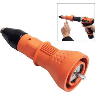 👉 Moer oranje active 220V elektrische klinknagel Gun draadloze boor Adapter Tool (oranje)