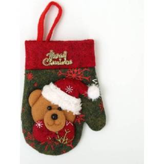 Kerstversiering active Restaurantversieringen Cadeauzakje Mes en vork Set Handschoenenstijl (beer)