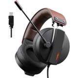 👉 Computerspel zwart active XIBERIA S22 7.1-kanaals headset met microfoon, Kabellengte: 2m, Stijl: USB Computerversie (zwart)