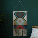 👉 Tapijt active GT001 bedrukt katoenen draad geweven kwast wanddecoratie, afmeting: 50x70cm (lockett)