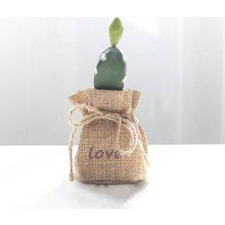 👉 Ornament linnen active Simulatie Cactus Plant Ingemaakte Letters Desktop Ornamenten (Opuntia A)