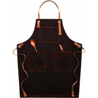 👉 Schort zwart active kinderen Huishoudelijke denim Barista Floral Tea Shop kapper werkkleding, specificatie: voor 57cm (zwart)