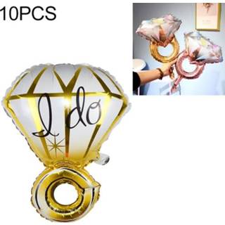 👉 Folie diamanten gouden active 10 STKS Bruiloft Trouwzaal Decoratie Ballon Ring Ballon, Specificatie: ido Diamond