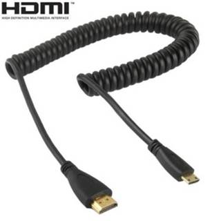 👉 Active mannen 1.4 versie, vergulde mini HDMI Male naar mannelijke opgerolde kabel, ondersteuning voor 3D / Ethernet, lengte: 60 cm (kan worden uitgebreid tot 2m)