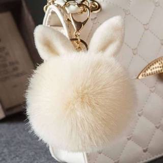 Keychain active Fur Pom Keychains Fake Rabbit Ball (roomwit)