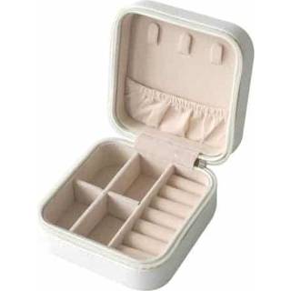 👉 Opbergdoos active 2 STKS draagbare sieraden oorbellen ring doos (roomwit)