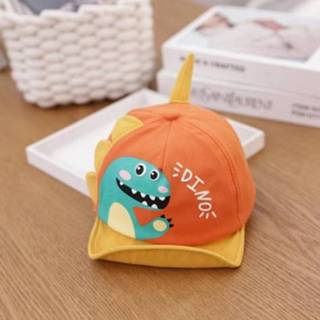 👉 Dinosaurus oranje active baby's C0306 lente cartoon patroon baby petjes zonnehoed, maat: 48cm verstelbaar (oranje)