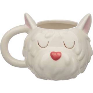 👉 Beker wit in vorm van hondenkop - Westie 5055071757945