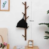 👉 Hanger bamboe houten active Muur Haak Kapstok Kleerhanger Stand Ophangbeugel, Stijl: 11 Haken (Retro Rolor)