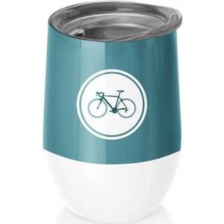 👉 Thermobeker RVS groen kantoorbeker 420ml - Fiets 4260595855218