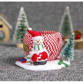 👉 Kandelaar keramische active 2 STKS Kerst Driedimensionale Zachte Pop Sieraden (Liefdesneeuwman)