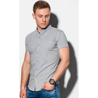 👉 Overhemd katoen m male grijs mannen Ombre heren korte mouw k543 - 7434626215297