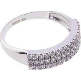 👉 Zirkonia vrouwen Wit Goud One Size ringen Christian ring 8719699110816 8719699115804