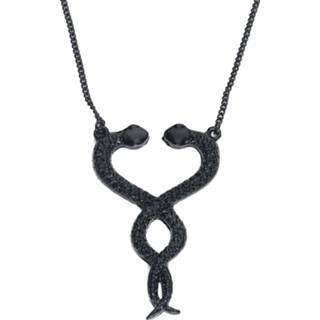 Halsketting zwart vrouwen hoofdmateriaa zinklegering Snake Heart - 4064854206847