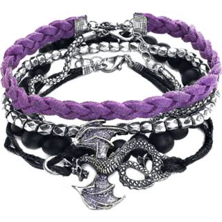 👉 Armbanden set zwart lila vrouwen hoofdmateriaa zinklegering Dragon - Armband 4064854206922