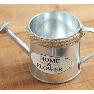 👉 Handwerk metalen active Vintage Gieter Emmer Home Decor Vetplanten Planten Bloemen Pot (Henneptouw)
