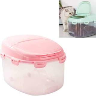 👉 Opbergdoos roze active Pet Food Storage Barrel Vochtbestendige verzegelde Dierbenodigdheden (roze)
