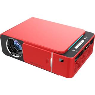👉 T6 3500ANSI Lumens 1080P LCD-technologie Mini draagbare HD-theaterprojector, standaardversie, ondersteuning voor HDMI, AV, VGA, USB (rood)