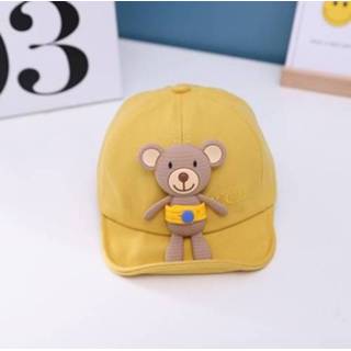 👉 Babymutsje active baby's C0423 Spring Hug Bear Shape Babymuts Katoenen zonnehoed, maat: 46cm verstelbaar (kurkuma)