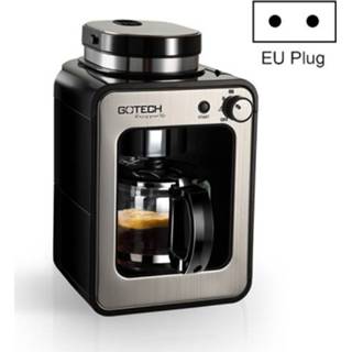 👉 Koffiemachine zwart active GOTECH Huishoudelijke kleine Automatisch slijpen Geïntegreerde commerciële versgemalen koffiepot, stijl: EU-stekker (zwart)