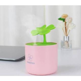 👉 Luchtreiniger roze active Mini-luchtbevochtiger Clover Design Desktop Home Office Car Luchtbevochtiger (roze)