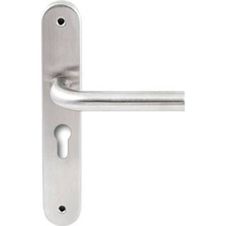 👉 Deurkruk Oslo RVS op ovaal langschild profielcilinder 55mm