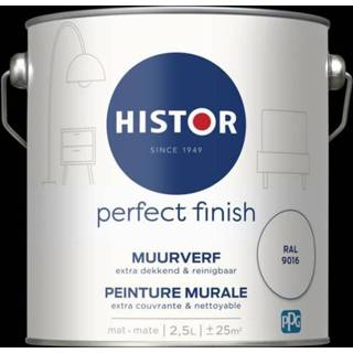 👉 Muurverf mat Histor Perfect Finish - Ral 9016 2,5 liter