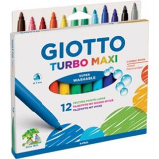 👉 Viltstift multikleur Giotto Turbo Maxi Viltstiften, Doos Met 12 Stuks In Geassorteerde Kleuren 8000825020469