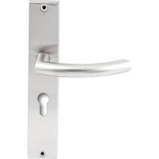 👉 Deurkruk Helsinki RVS op rechthoekig langschild profielcilinder 55mm