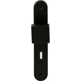 👉 Knopkruk mat zwart RVS Quadro op ovaal langschild sleutel 72mm 8717727158007