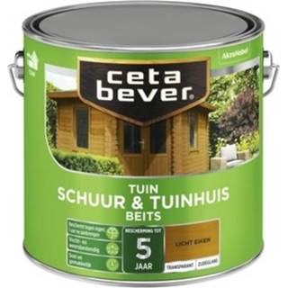 Tuin huisje eiken transparant Cetabever Schuur en Tuinhuis Beits Zijdeglans - Licht 2,5 liter