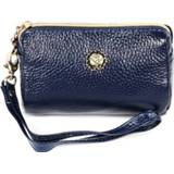 👉 Portemonnee blauw active vrouwen 2033 Lady draagbare rits lederen kleine cosmetische tas met lanyard (donkerblauw)