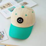 👉 Zonnebrandcreme groen active baby's C0408 Spring smiley patroon baby pet zonnebrandcrème schaduw honkbal hoed, maat: 48-52cm (aqua groen)