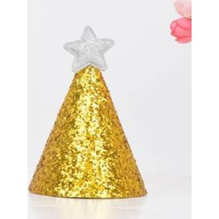 👉 Hoed gouden zilveren active kinderen 10 stks verjaardag leeftijd aankleden ster glitter cake cap (zilveren ster)