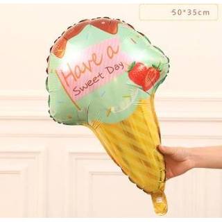 👉 Snoep groen active 4 STUKS Donut Ijs Vormige Folie Ballonnen Gelukkige Verjaardag Decoraties Grote Opblaasbare Helium (Groen Ijs)