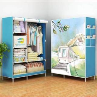 👉 Kledingkast stof active Niet-geweven Frame Versterking DIY Montage Organizer Afneembare Kleding Meubels Plank (Trein)