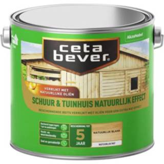 👉 Tuin huisje Cetabever Beits Schuur en Tuinhuis Natuurlijk Effect Mat - Blank 2,5 liter
