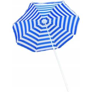 Luxe Zonneparasol - Inklapbare Strandparasol Parasol Voor Terras/tuin/strand/camping/zwembad Cm blauw wit polyester groot Ø170 Parasol blauw wit polyester groot Luxe Zonneparasol - Inklapbare Strandparasol Voor Terras/tuin/strand/camping/zwembad Ø170 Cm Blauw/wit 8719984026747