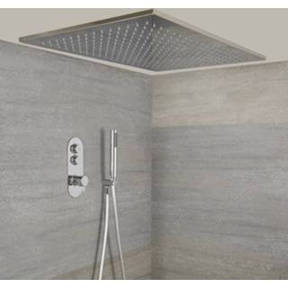 👉 Douche kraan chroom Doucheset - Douchekraan Thermostatisch Inbouw 2-Weg met Grote 80x50cm Hangende Douchekop en Handdouche | Idro 5051752678974