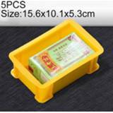 👉 Gereedschapskist geel plastic active 5 STKS Dikke multifunctionele materiaaldoos Gloednieuwe platte onderdelenbox Gereedschapskist, afmetingen: 15,6 cm x 10,1 5,3 (geel)
