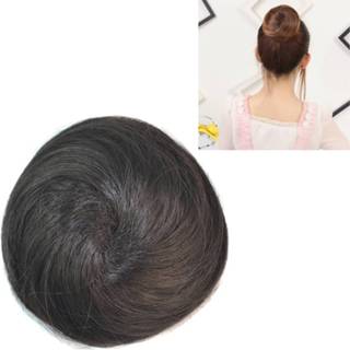 Pruik zwart active Broodje Bloemvorm Haarpakket Haarschijf (Zwart)
