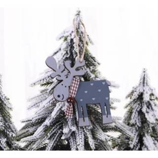 👉 Kerstboom blauw active 10 stuks elanden hanger kerstversiering (donkerblauw)