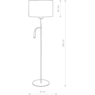 👉 Vloer lamp metaal a++ grijs zwart grijze Vloerlamp hotel plus - kap en leeslamp