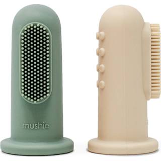 👉 Tandenborstel beige Mushie vinger 2-pack