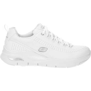 👉 Sneakers leer vrouwen wit Skechers Arch-fit sneaker