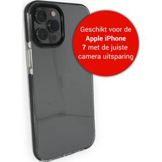 👉 Bumper hoesje zwart transparant IPhone 7 Backcover - Back cover case Apple / 8720604250824