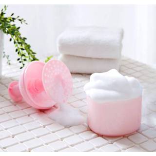 👉 Reis draagbare gezichtsreiniger Bubbler Douchegel Cleanser Shampoo Bubbler (roze)