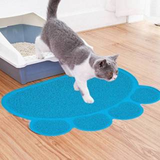👉 PVC klauwvormige kattenbakmat Pet Placemat antislip vloermat dierenbenodigdheden (lichtblauw)